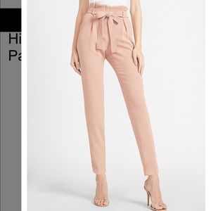 Express High Waisted Belted Paperbag Ankle Pant
